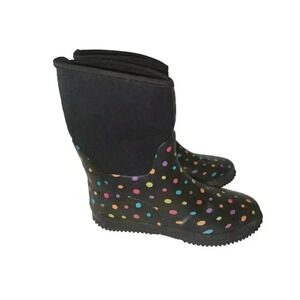 Western Chief DITSY DOT NEOPRENE Multi Polka Dots Rubber Short Boots Sz 7